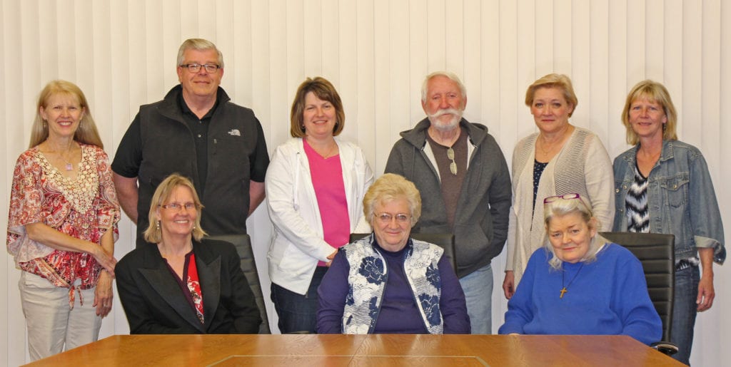 The Operation Round Up Trustee Board meets quarterly to review and approve request applications. Back row: Jeanne Zwart, John Miller, Connie Meeker, Dick Peterson, Carolyn Christopherson and Pam Peters. Front row: Carol Ragan, Carol Schultz and Nancy Baldwin.
