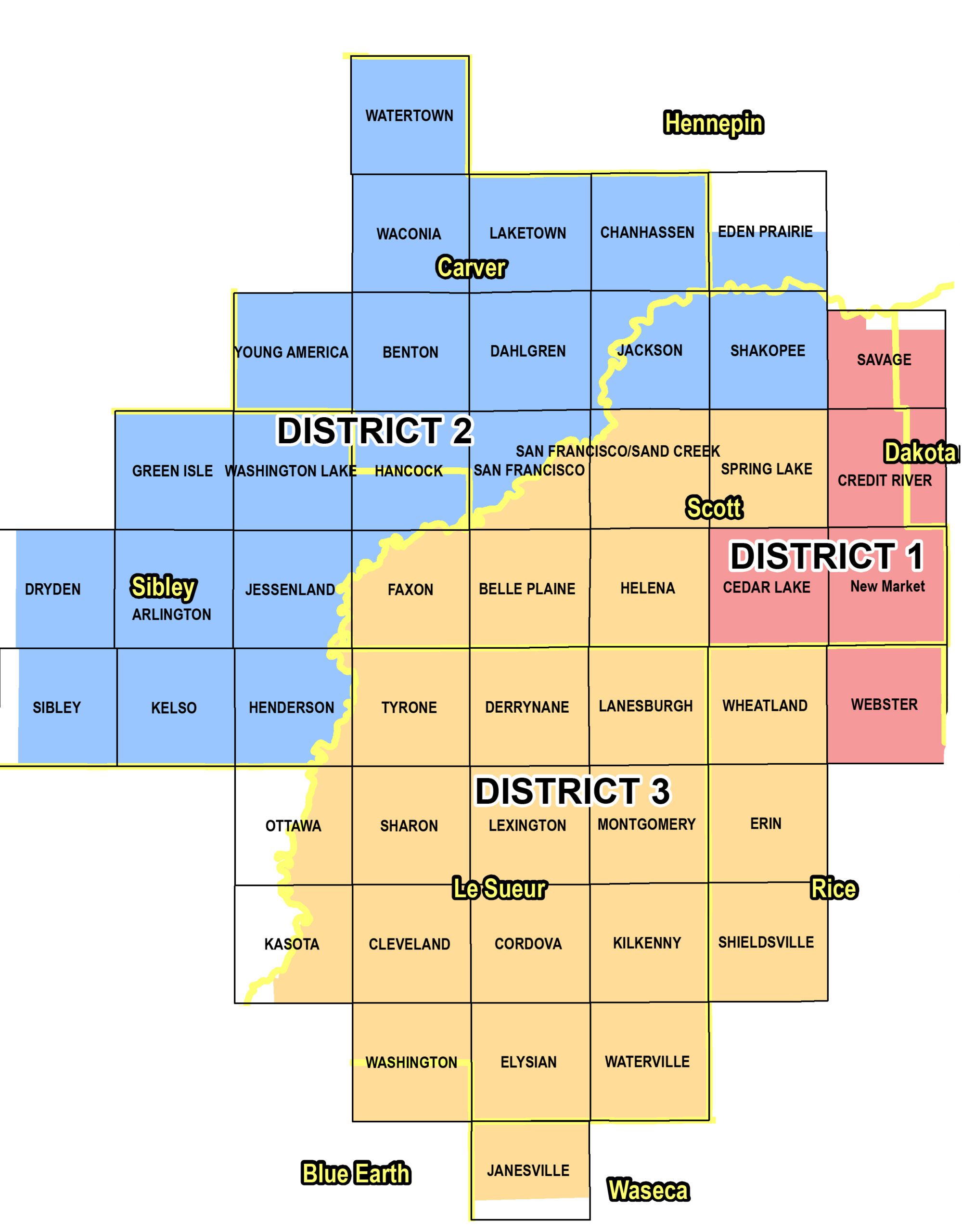 three districts