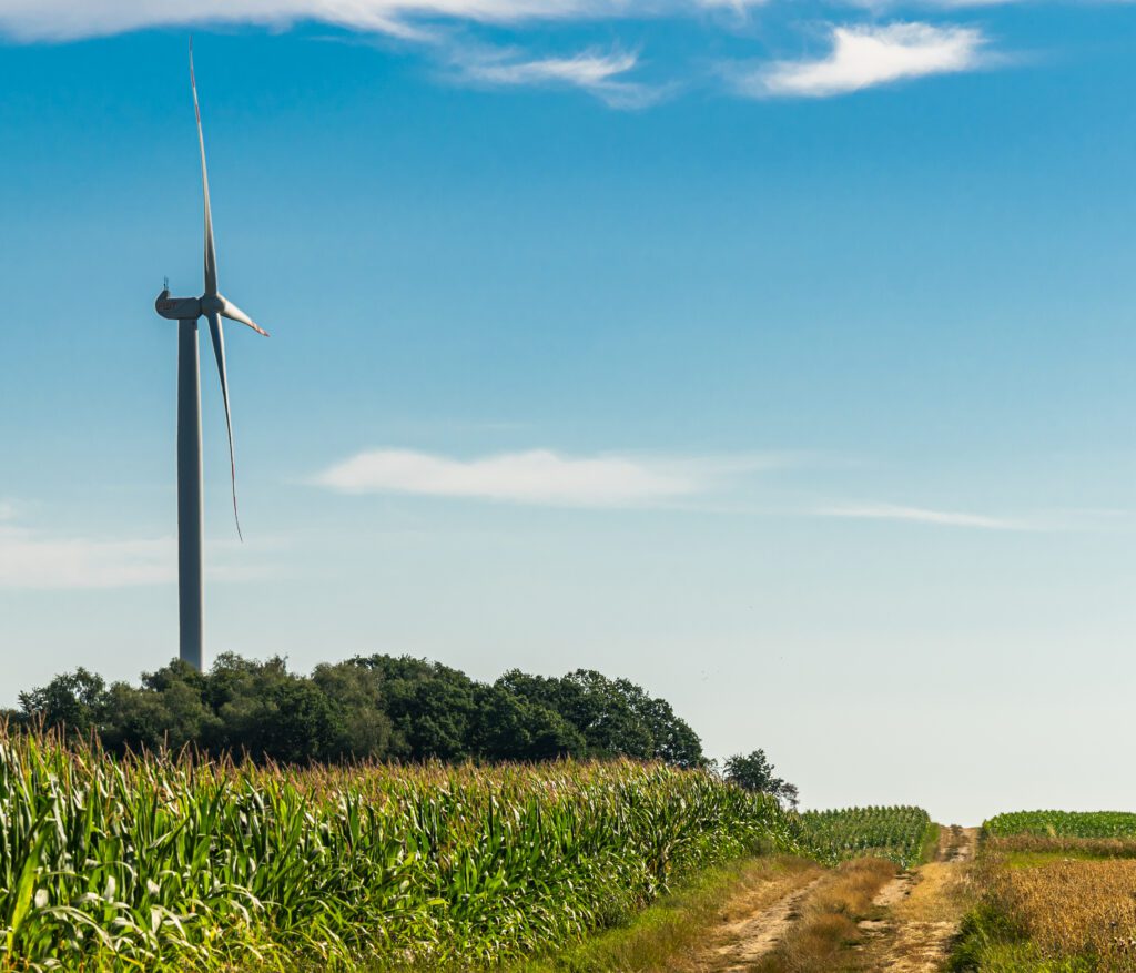 wind turbine in rural area