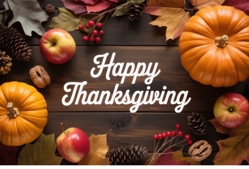 Happy Thanksgiving with pumpkins